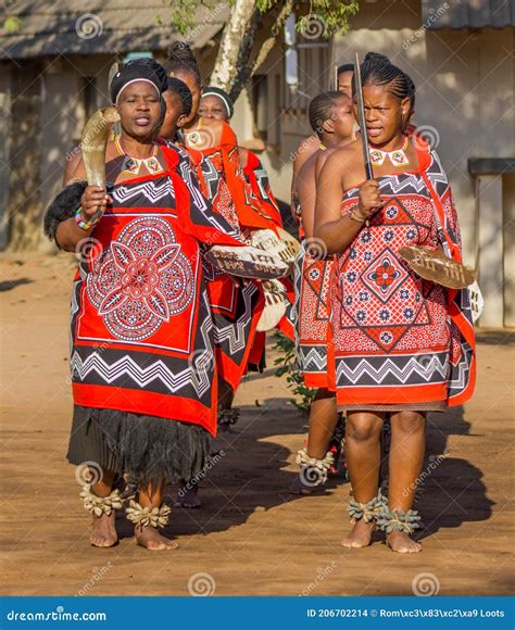 Swaziland Woman Singing and Dancing with Traditional Attire Clothing ...