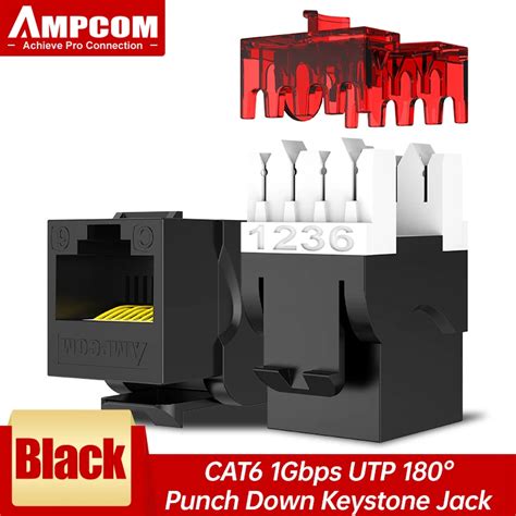 Ampcom Cat6 Cat5e 180 Degree Punch Down Keystone Jack Module Insert