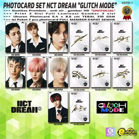 Jual PHOTOCARD SET KPOP PREMIUM NCT DREAM GLICTH MODE FULL