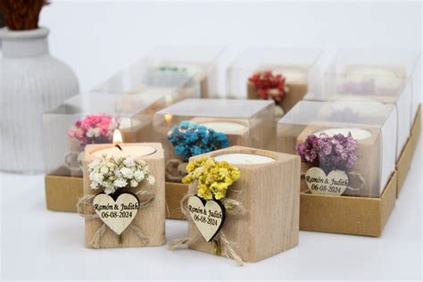 50 Pcs Personalized Candle Wedding Favor Wedding Favors For Guests In