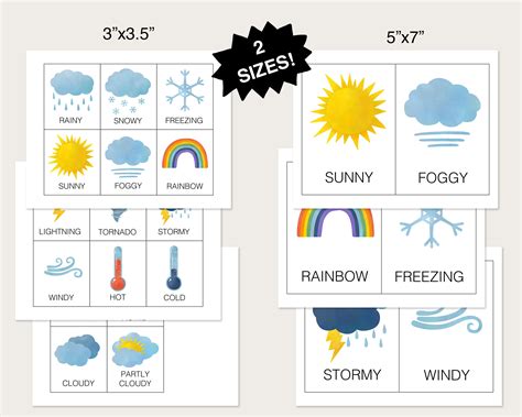 16 Printable Weather Flashcards Montessori Activities Etsy