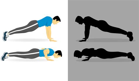 A Man Is Doing Push Up Clip Art Silhouette Shadow Cartoon Etc