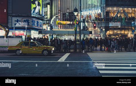 Shibuya crossing at night Stock Photo - Alamy