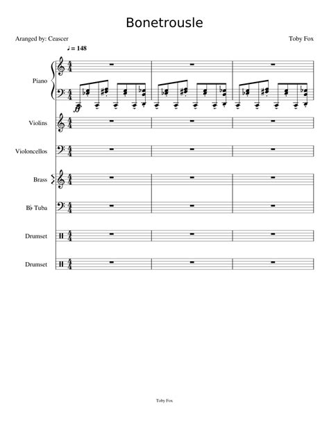 Bonetrousle Sheet Music For Piano Tuba Drum Group Strings Group And More Instruments Mixed