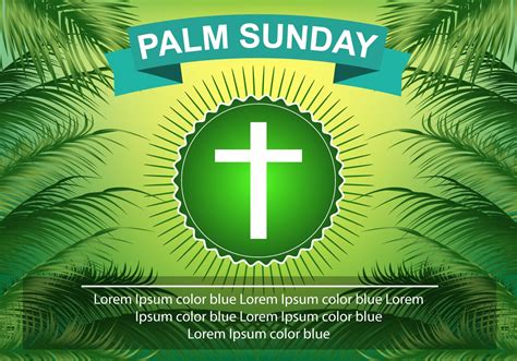 Template Palm Sunday Green Palm Leaf 115607 Vector Art at Vecteezy