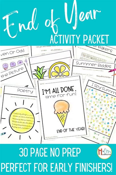 The End Of Year Activity Packet For Kids