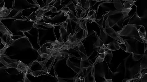 Abstract Looped Gray Smoke Transparent With Waves On A Black Background