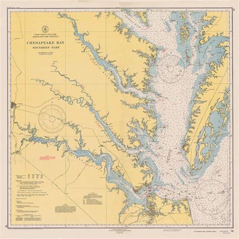 Nautical Chart Of Chesapeake Bay By Atomicphoto On Etsy Fishing