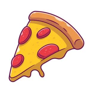 Slice of pizza with melted cheese cartoon by catalyst-stuff | Cheese ...