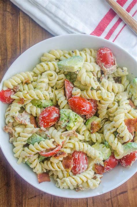 Bacon Tomato Avocado Pasta Salad Life S Ambrosia