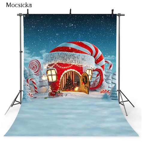 Winter Snow Scenery Backdrop For Photography Gnomes Christmas Holiday