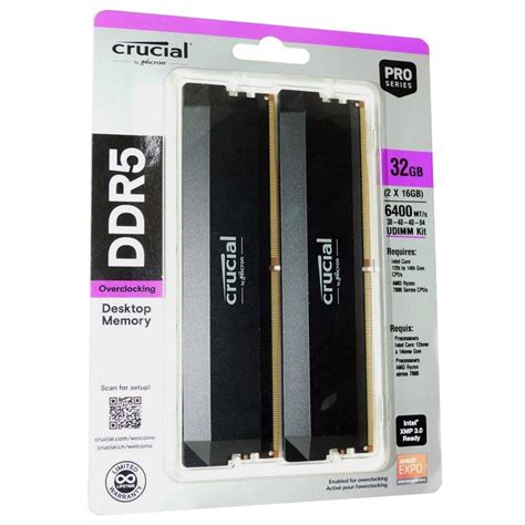 CRUCIAL PRO DDR5 RAM 32GB KIT 6400MHZ CL38 (CP2K16G64C38U5B)
