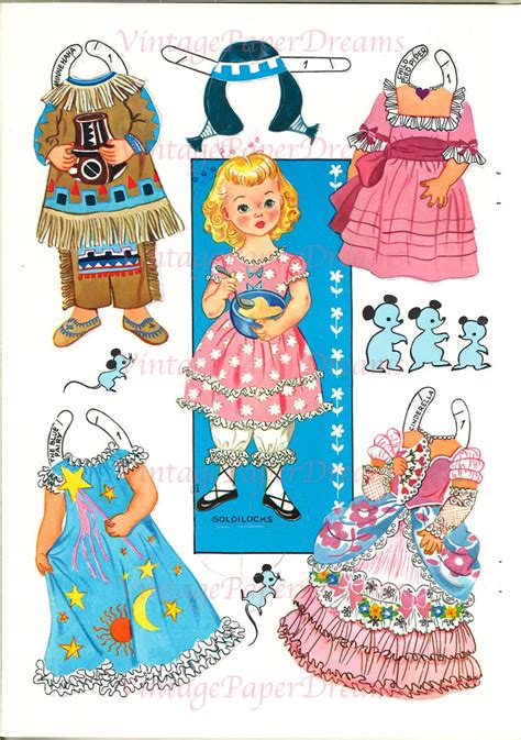 Vintage Paper Doll Printable Pdf Jpeg Magicfairy Tale Paper Doll S