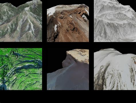 Different types of mountain areas: (a) vegetation-covered mountains ...