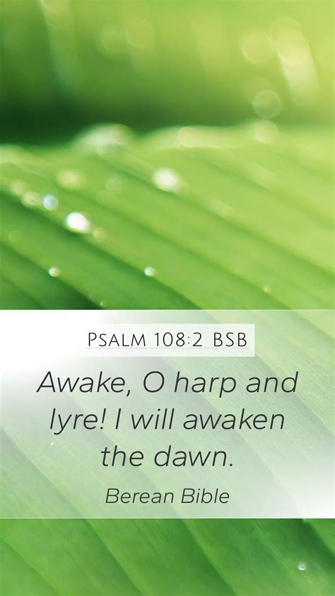 Psalm 108 2 BSB Mobile Phone Wallpaper Awake O Harp And Lyre I Will