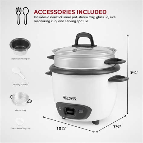 Aroma Housewares 6 Cup Cooked 3 Cup Uncooked Pot Style Rice Cooker And Food Steamer Arc 743