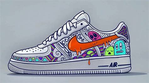 Doodle Art Custom D Une Nike Air Force Avec Procreate