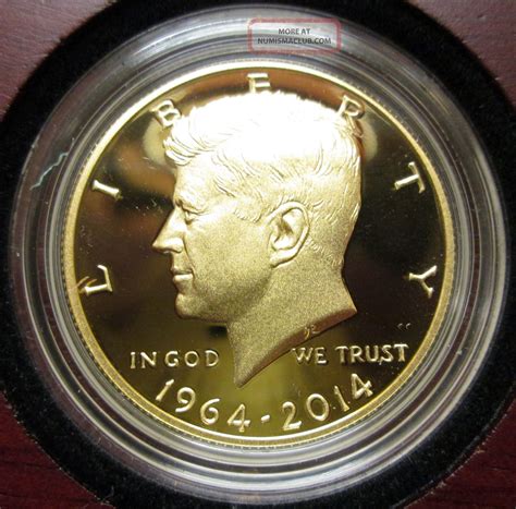 2014 W 50th Anniversary Kennedy Half Dollar Gold Proof Coin Boxing