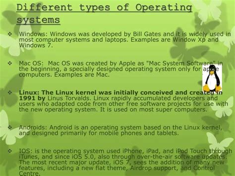 Ppt Different Types Of Operating Systems Powerpoint Presentation