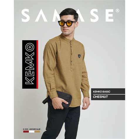 Jual SAMASE Kemko Basic S005 Kemeja Koko Muslim Pria Dewasa Big Size