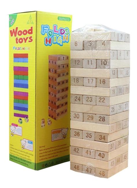 Jenga 48 Piezas Fichas Con Números Con Dados Juegos La Mejor Oferta