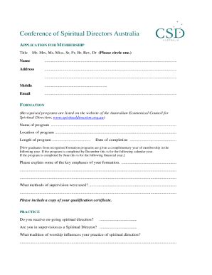 Form Au Csd Application For Membership Fill Online Printable