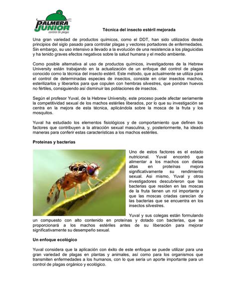 T Cnica Del Insecto Est Ril Mejorada