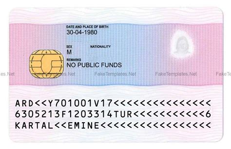 Uk Permanent Residence Card Template Psd 2023