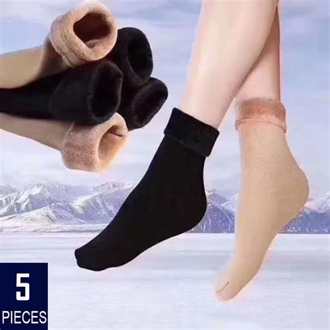 Chaussettes Chaudes En Velours Pour Femme Lot De Paires R Sistantes