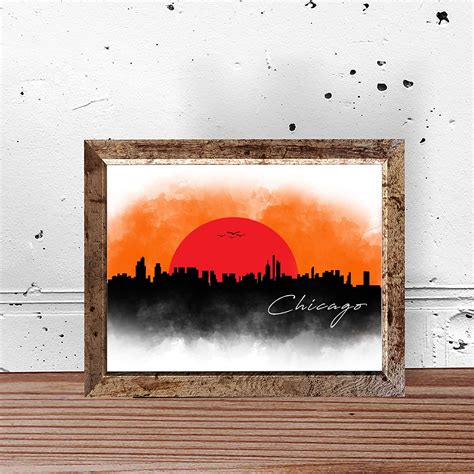 Chicago Illinois Art Chicago Art Print Chicago City Print - Etsy