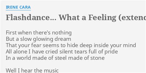 Flashdance What A Feeling Extended Remix Lyrics By Irene Cara