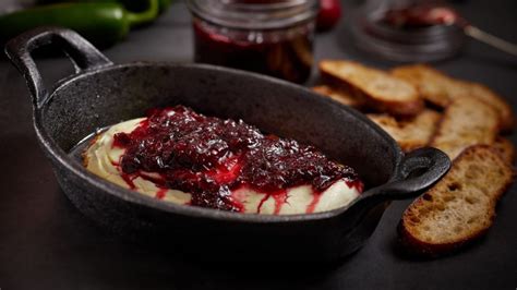 Baked Goat Cheese With Jalapeño Cherry Jam