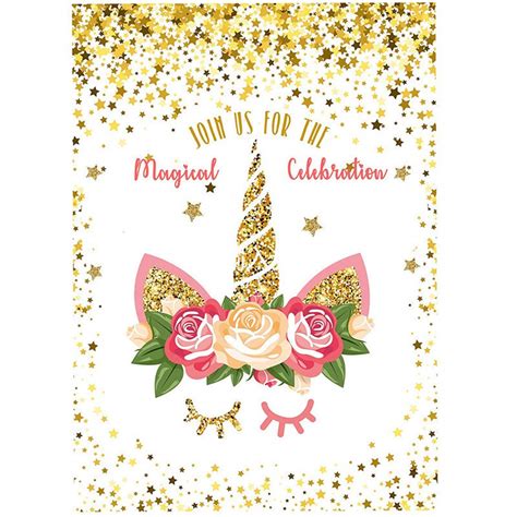 Magical Unicor Invitations Birthday Party Invitation Cards With