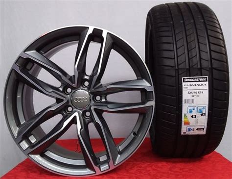 Cerchi Audi Af Antracite Diamantato E Pneumatici Bridgestone