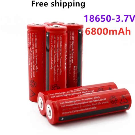 Batería De Litio 18650 Original Pila Recargable De 3 7 V 6800mah Brc 18650 Para Linterna De