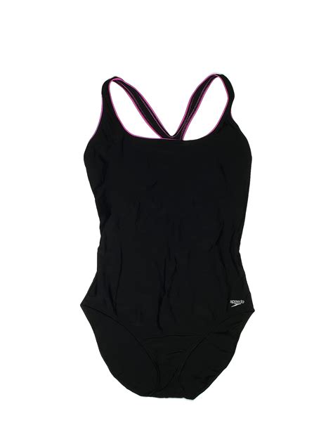 Speedo Solid Black One Piece Swimsuit Size 18 Plus 41 Off Thredup