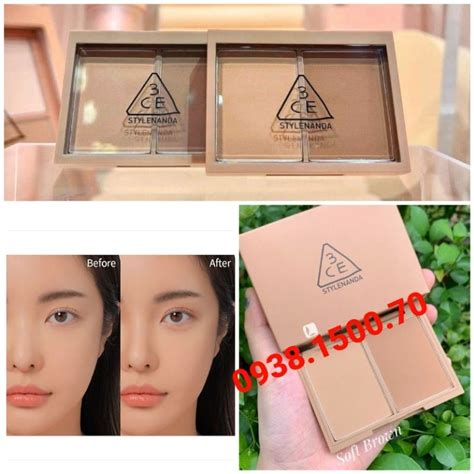 PHẤN TẠO KHỐI 2 Ô 3CE Contour Shading Soft Brown nâu tự nhiên 8 5g