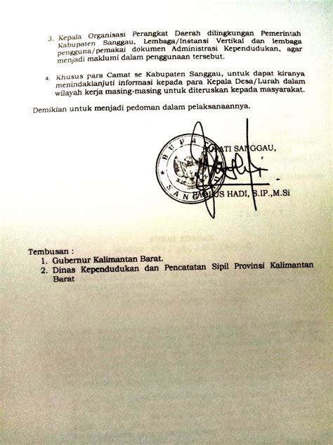 Surat Edaran Bupati Atas Tindaklanjut Permendagri Nomor Tahun