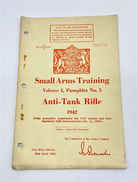 Ww2 British Small Arms Training Infantry Range Finder 1937 Pamphlet