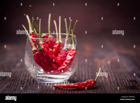 Dry Red Hot Chili Peppers Stock Photo Alamy