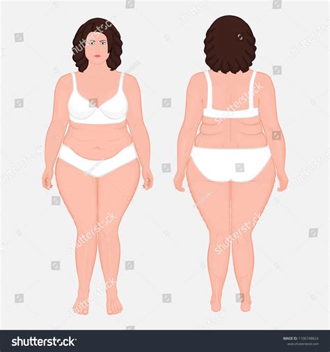 Vector Illustration Front Back Views Naked 스톡 벡터 로열티 프리 1106748824