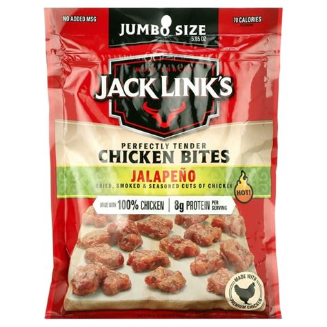 Jack Links Chicken Bites 100 Chicken Jalapeno 325 Oz 8g Of