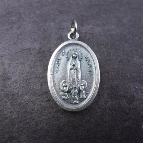 NOTRE DAME DE Fatima Argent Couleur Métal Médaille pour Chapelet Perles