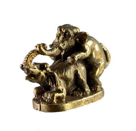 Figurine Elephant Kamasutra en Laiton Miniature Thaïlandaise