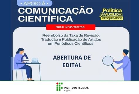 Divulgado edital de apoio à Comunicação Científica Instituto Federal