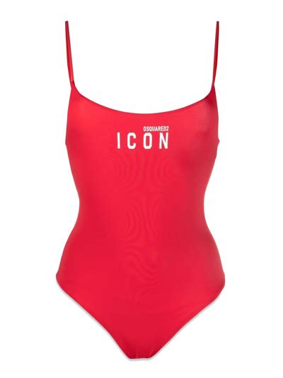 Dsquared2 Printed Logo One Piece Swimsuit In New Modesens