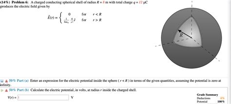 Solved Problem A Charged Conducting Spherical Chegg