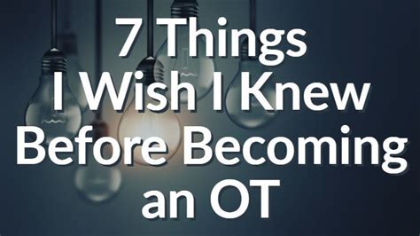 Things I Wish I Knew Before Becoming An Occupational Therapist Artofit