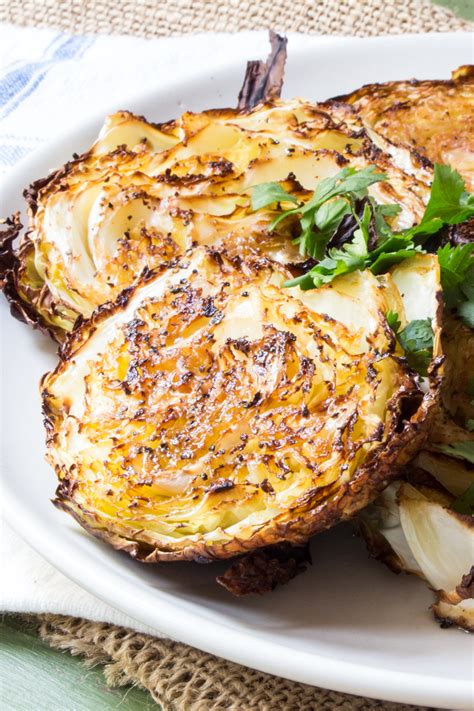 Garlicky Roasted Cabbage Steaks The Wimpy Vegetarian