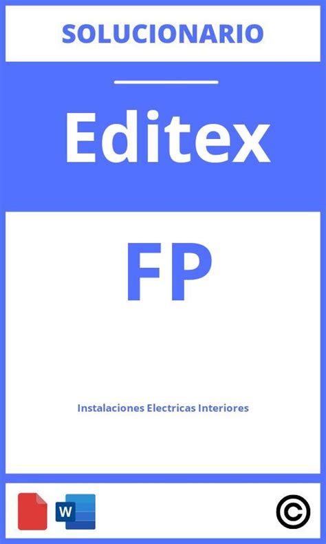 Solucionario Instalaciones Eléctricas Interiores Editex PDF